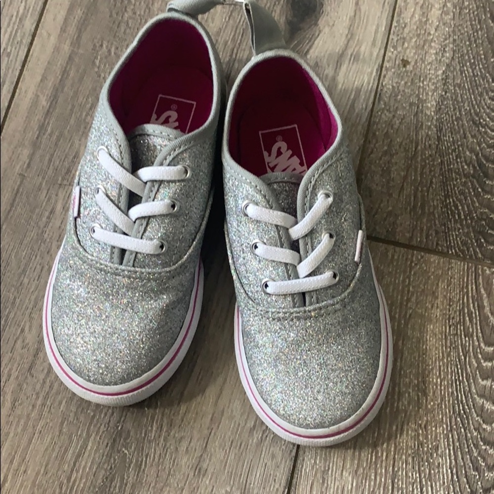 Silver glitter vans
